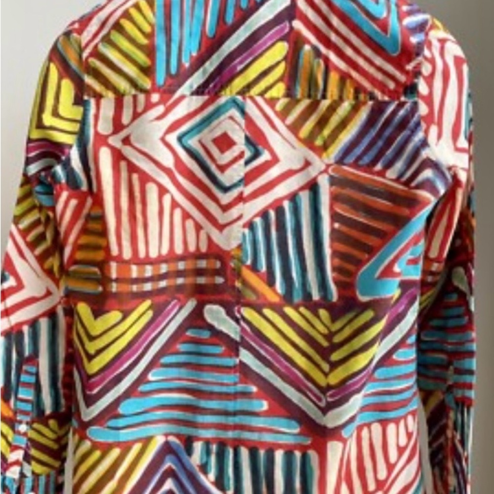 J. Crew Multicolor Geometric Button Down Shirt - image 4